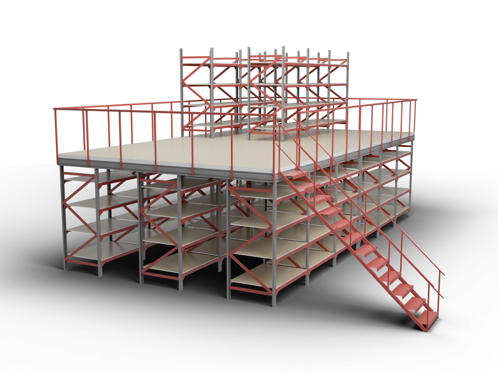 Мезонин на стеллажах