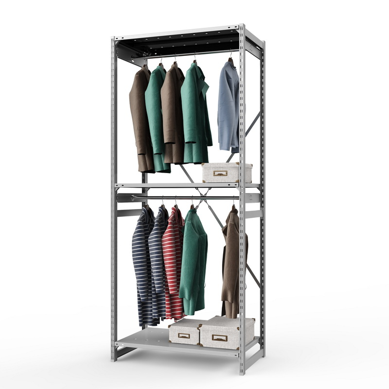 Стеллаж металлический для одежды ТСУ Универсал, 2500х1000х600 мм. полки: метал. усил. перф. 3 шт.