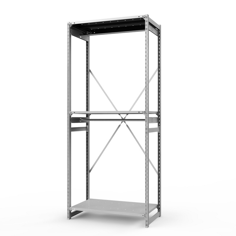 Стеллаж металлический для одежды ТСУ Универсал, 2500х1000х600 мм. полки: метал. усил. перф. 3 шт.