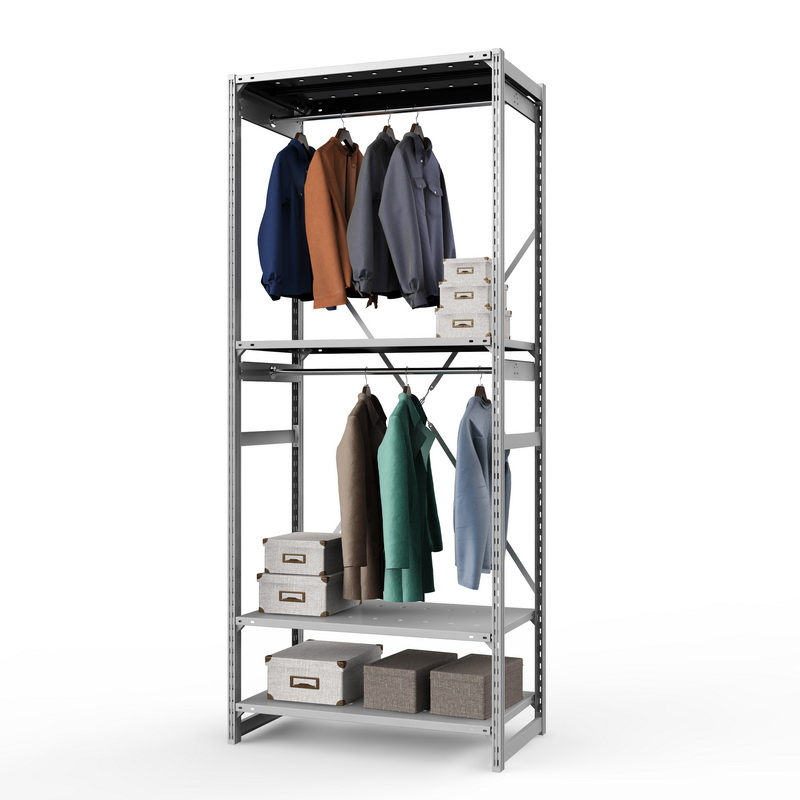 Стеллаж металлический для одежды ТСУ Универсальный, 2500х1000х600 мм. полки: метал. усил. перф. 4 шт.