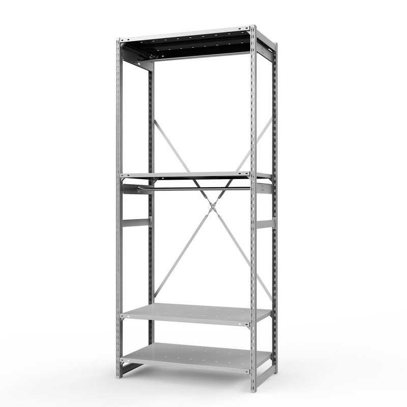 Стеллаж металлический для одежды ТСУ Универсальный, 2500х1000х600 мм. полки: метал. усил. перф. 4 шт.