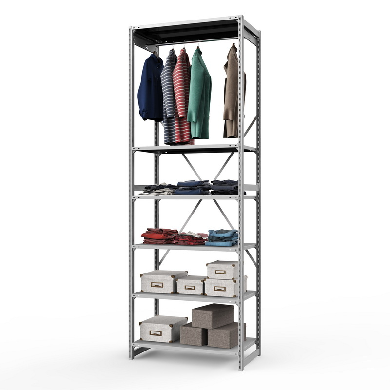 Стеллаж металлический для одежды ТСУ Универсал, 3000х1000х600 мм. полки: метал. усил. 6 шт.