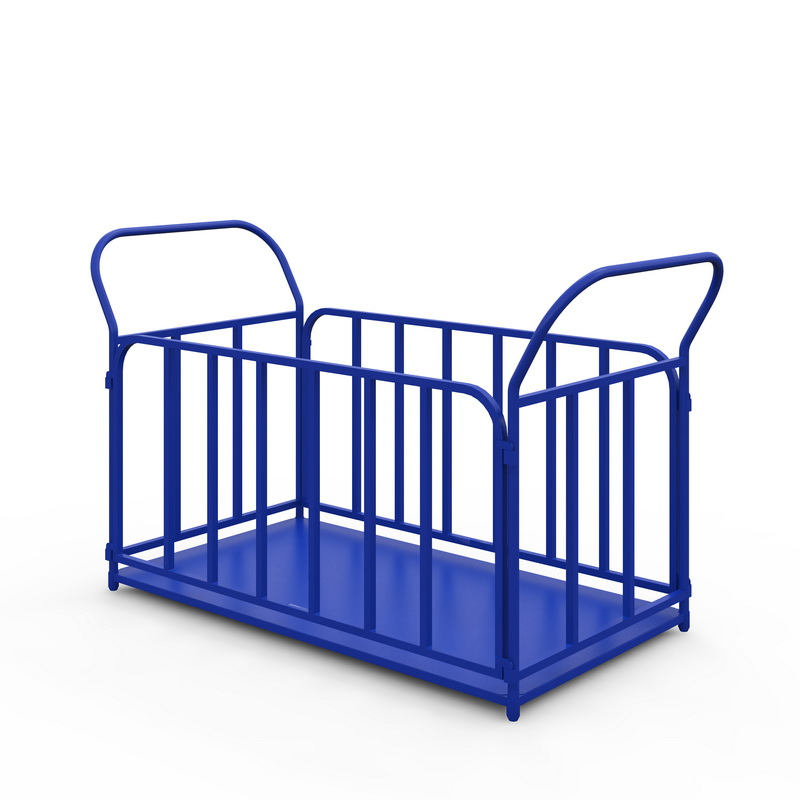 Тележка платформенная с трубчатыми бортами ТБ  4 (г/п 600 кг, 1200x600 мм, колеса литая протекторная резина 160 мм)