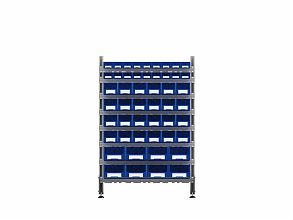 Стеллаж для пластиковых лотков SORTEX односторонний 1500x1000x450.06