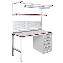 Стол металлический промышленный с тумбой СП-1800Т1 ESD