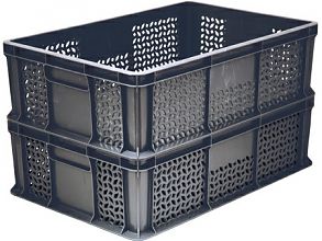 Ящик 600х400х180 мм дно сплош.стенки перф.без ручек морозостойкий