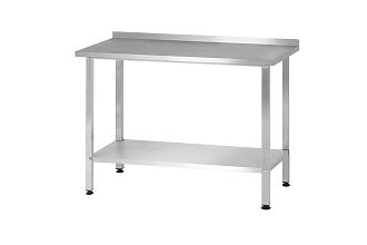 Стол производственный СПРп - 600x600x860 Profi Inox, борт (полка сплошная)