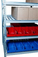 Гравитационный стеллаж с роликовыми полками 1600х1500х1300, 4 яруса