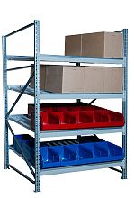 Гравитационный стеллаж с роликовыми полками 1600х1500х1300, 4 яруса