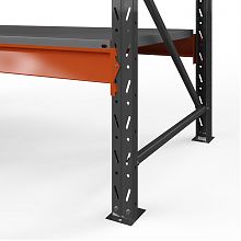 Секция приставная стеллажа металлического Оптима, 2000x1530x785 мм. Ярусы: 3 шт. метал