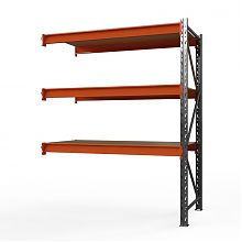 Секция приставная стеллажа металлического Оптима, 2000x1530x785 мм. Ярусы: 3 шт. метал