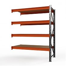 Секция приставная стеллажа металлического Оптима, 4000x1250x785 мм. Ярусы: 4 шт. метал