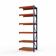 Секция приставная стеллажа металлического Оптима, 3500x1530x785 мм. Ярусы: 6 шт. метал