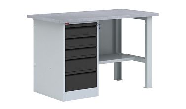 Однотумбовый металлический верстак ВП-3Т/1.2 (Графит)