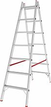 Индустриальная двухсторонняя алюминиевая стремянка с развальцованными ступенями NV5120.8