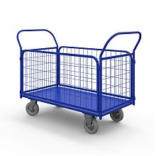 Тележка платформенная с сетчатыми бортами ТС 5 (700х1200) г/п 550 кг.200 серая резина