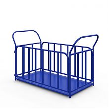 Тележка платформенная с трубчатыми бортами ТБ 7 (г/п 450 кг, 1400x800 мм, колеса черная резина 160 мм)