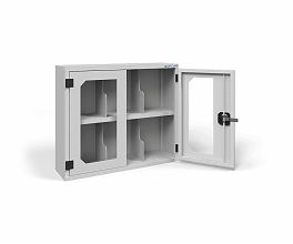 Шкаф для 6 противогазов ХПГ-6, дверцы из акрилового стекла